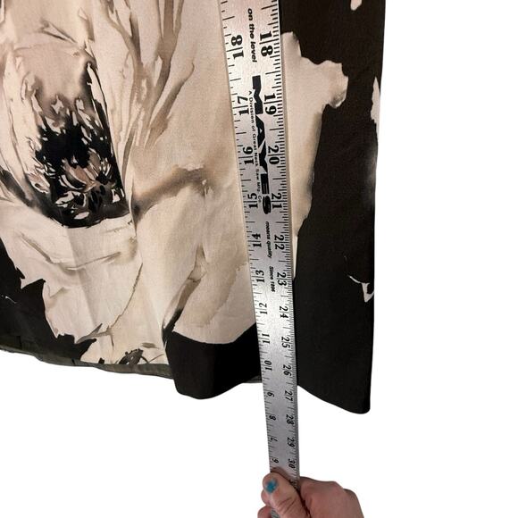 Lafayette 148 Brown Floral Pencil Skirt Rose Midi SIZE 2 Womens Watercolor - Picture 7 of 11